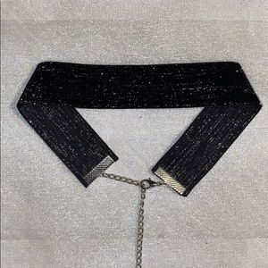 Black Glitter Velvet Choker